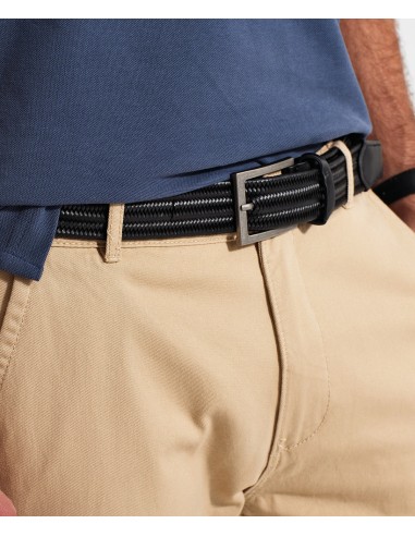 A-AQ903-Ceinture tressée en cuir vértable